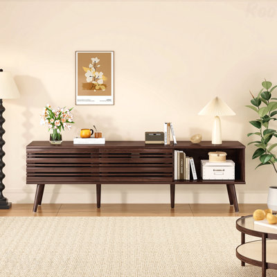 Mid Century Storage TV Stand For Tvs Up To 70"