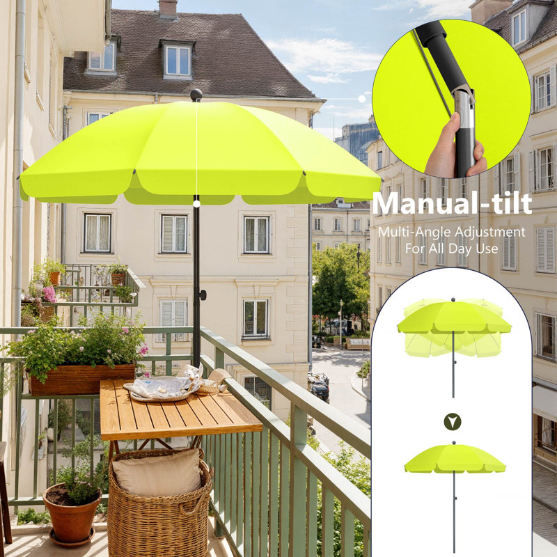Balcony Parasol, 210cm H x 175cm W x 175cm D, Green