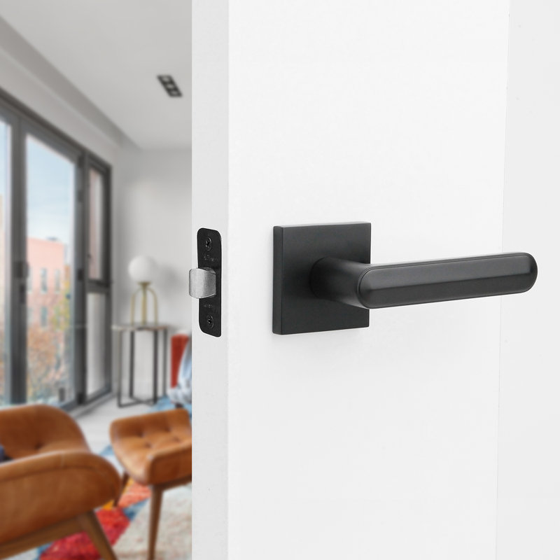 Levier de porte intérieur moderne Beaux, Noir mat, Gauche, Passage