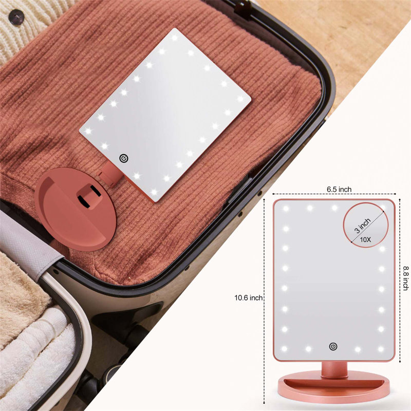Demetrias Rectangle Floor Mirror, Rose Gold