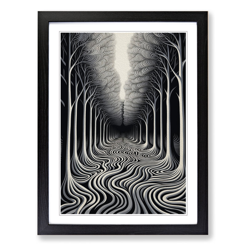 Single Picture Frame Print on Wood, Black Framed, 64cm H x 46cm W