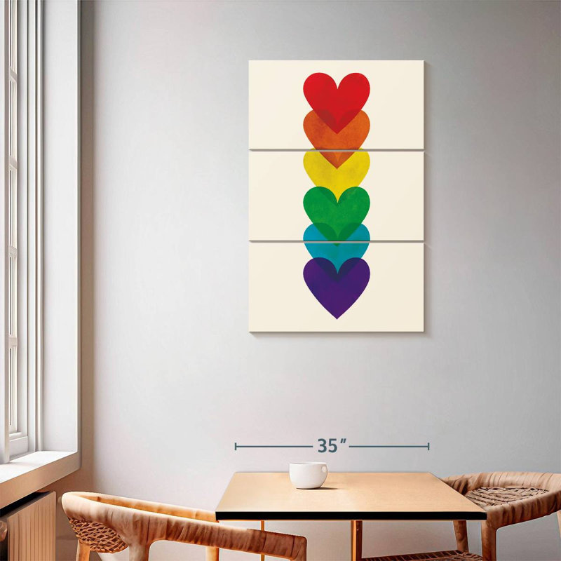 Khepri Rainbow Hearts Stack, 57" H x 36" W