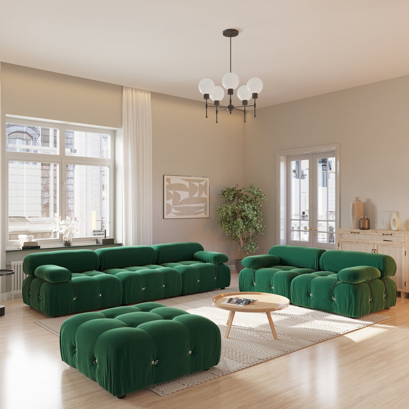 Ensemble de salon modulaire 3 pièces, Vert