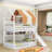 Full Over Full Bunk Bed With Playhouse Canopy, Slide, And Built-In Bookshelves-1162163294