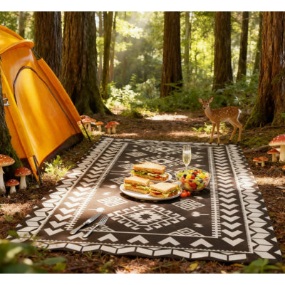 Tapis d'extérieur réversible pour patio, camping et intérieur / extérieur