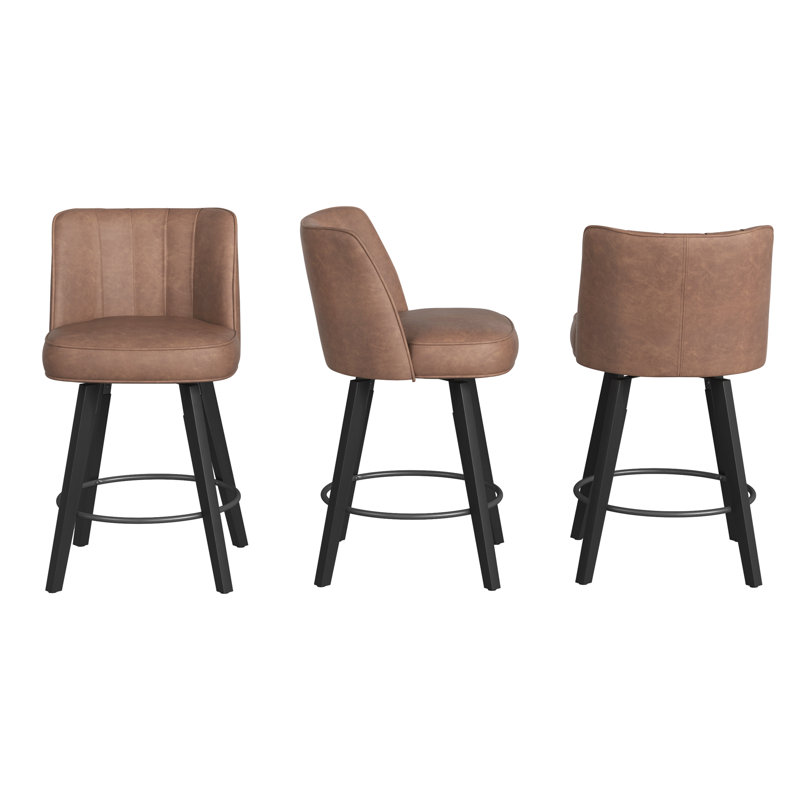 Tabouret pivotant H 26 po Malling, 3, Siège cannelle / cadre noir