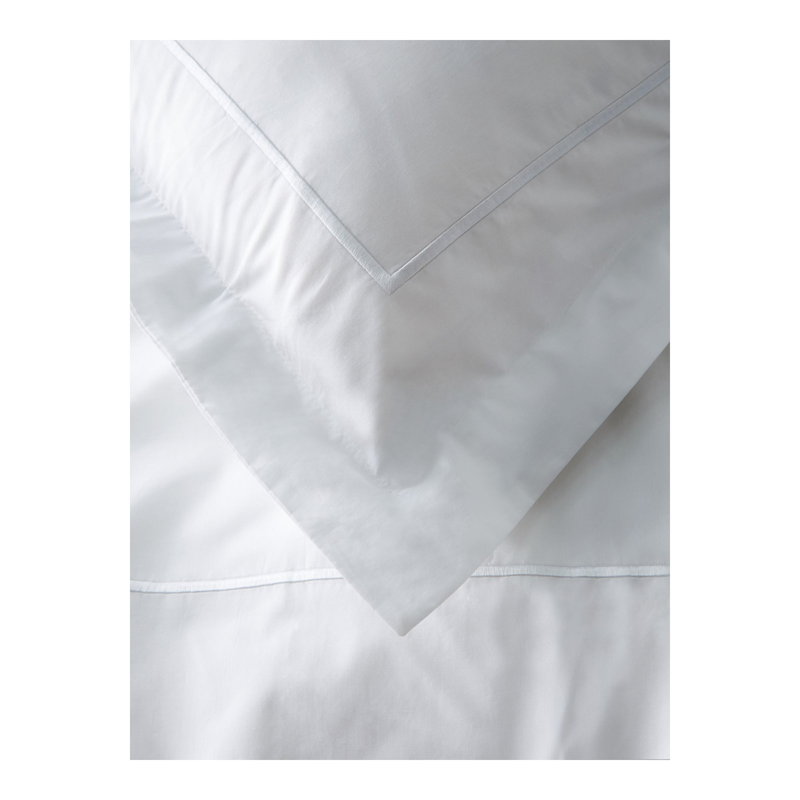 Benin Cotton Percale Duvet Cover Set, King Duvet Cover + 2 Shams, White