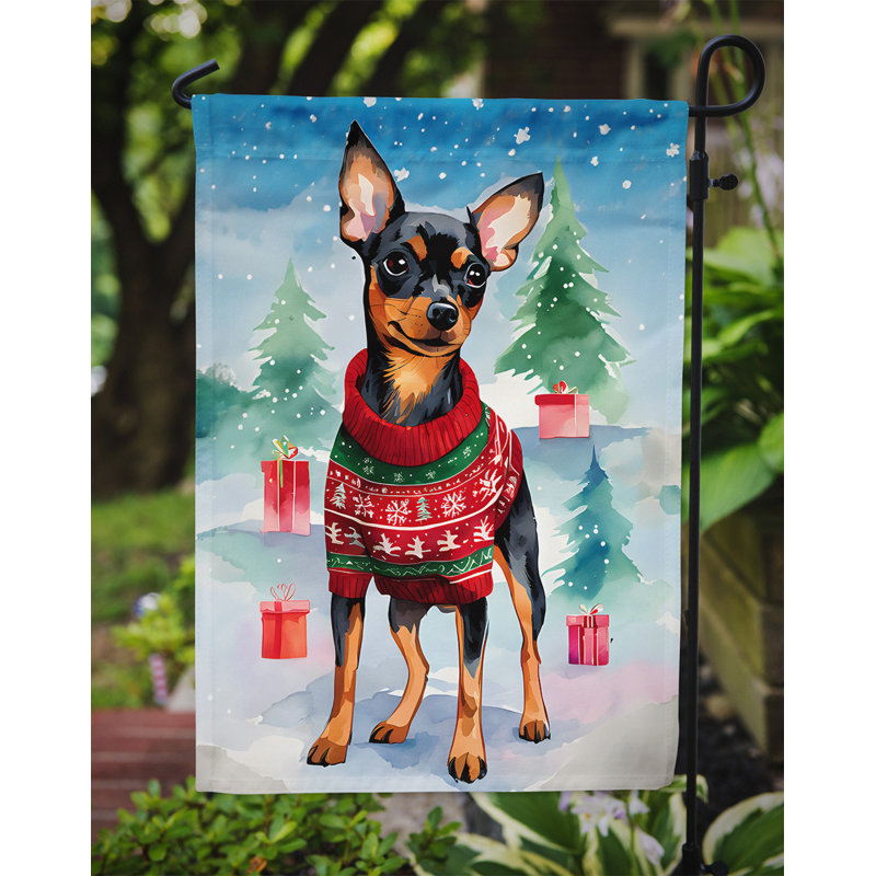 Polyester double face Noël, H 15,5 po x l 11,25 po