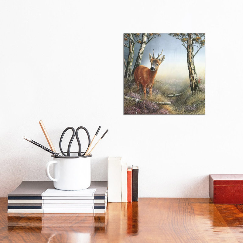 Deer In Forest by Jan Weenink - Wrapped Canvas Painting, 30.48cm H x 30.48cm W x 1.91cm D
