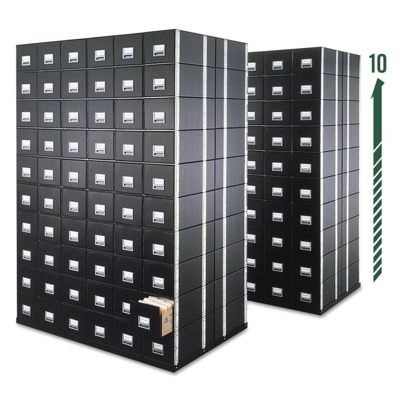 Black Reinforced Corrugated Paper Lockable Drawer Cabinet