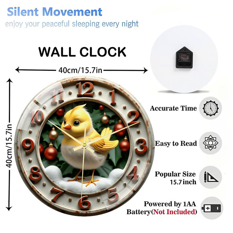 Horloge murale de Noël 16 po