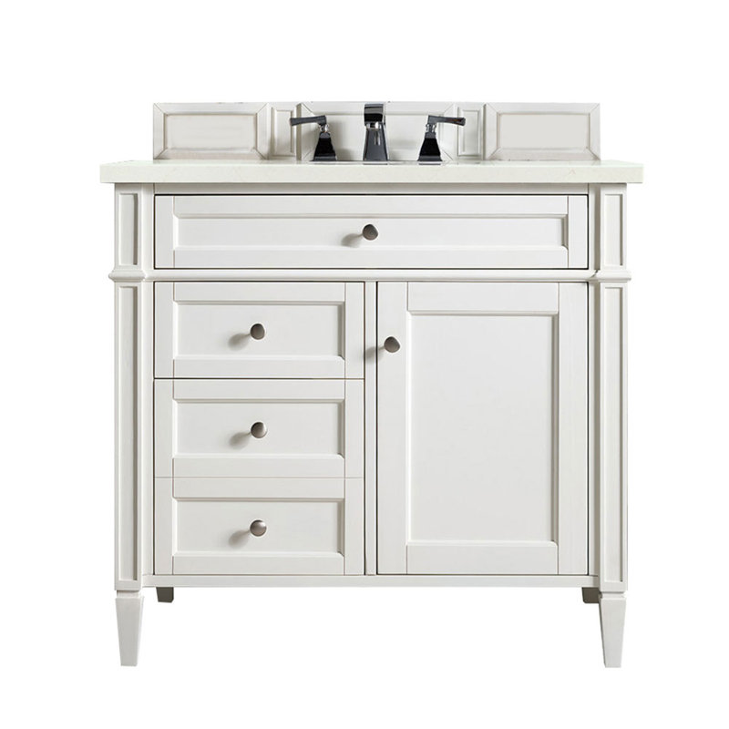 Brittany 36'' W Single Vanity, Bright White, White Zeus, 8" Widespread