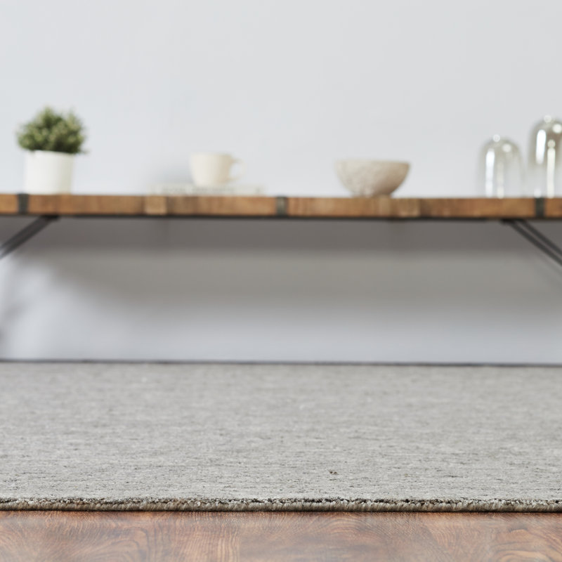 Izack Hand Loomed Area Rug in Gray, Rectangle 6' x 9'