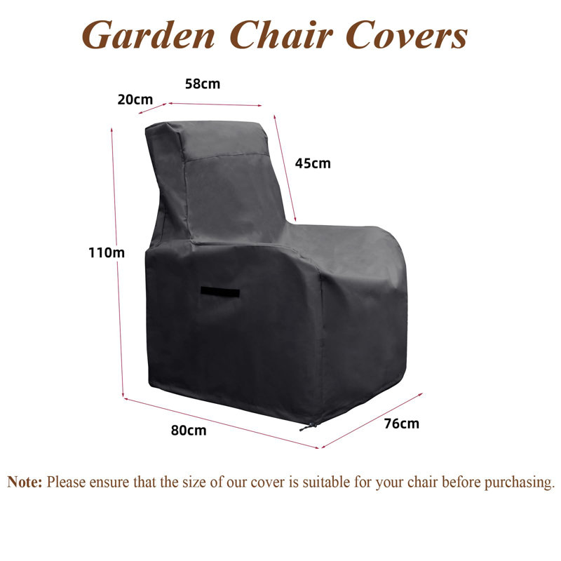 Outdoor Patio Chair Cover, Black