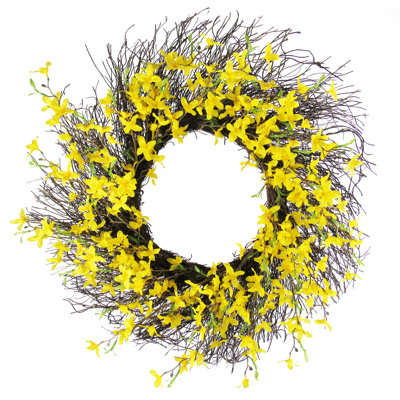 20" Artificial Forsythia Wreath