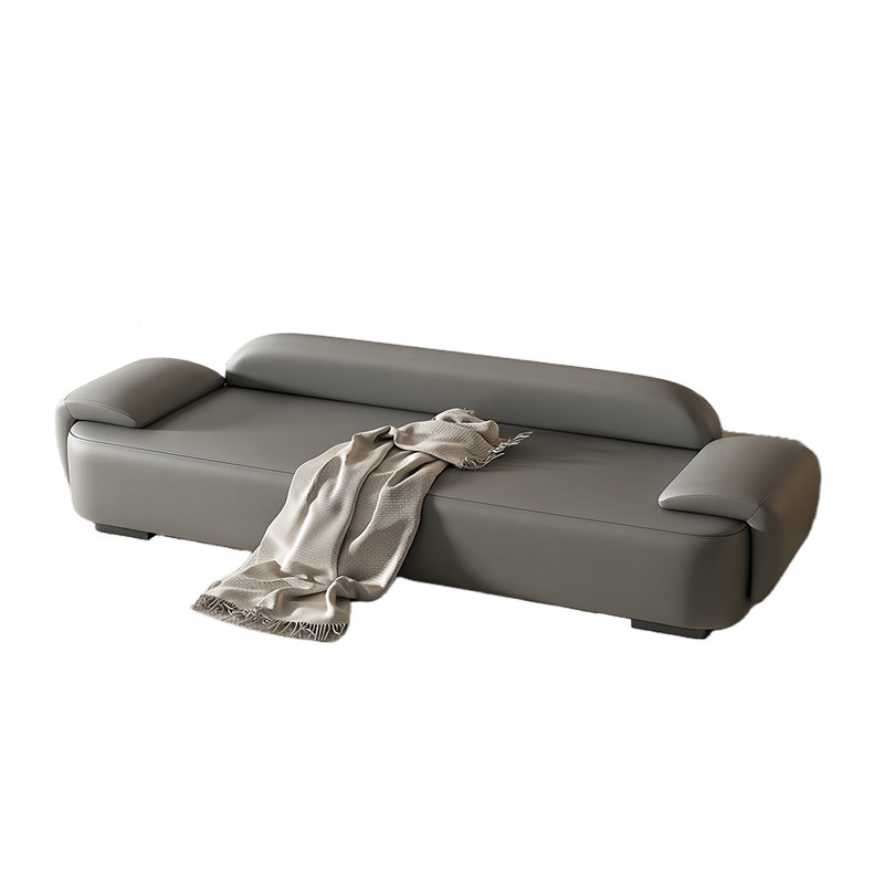 Muns Leather Match Upholstered Bench, Gray