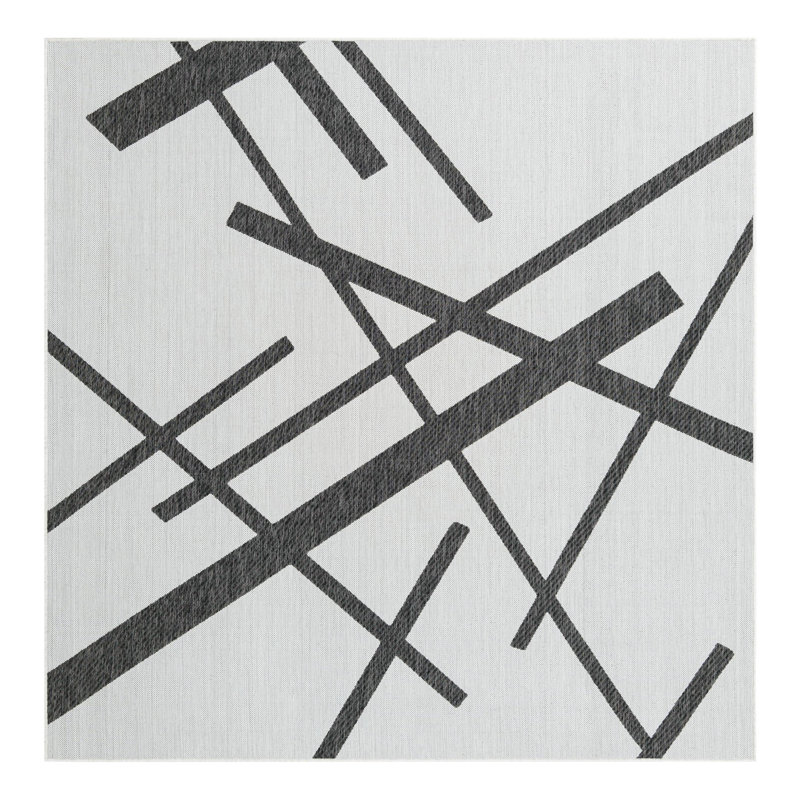 Tapis intérieur / extérieur d'extérieur moderne, Carré 7 pi 10 po