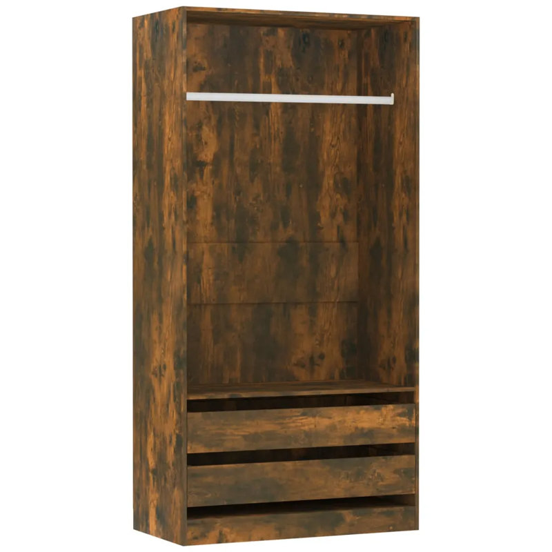 Adiel Manufactured Wood Wardrobe, Smoked Oak