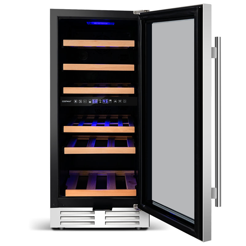 Costway Dual Zone 15'' Freestanding 30 Bottle Wine Refrigerator