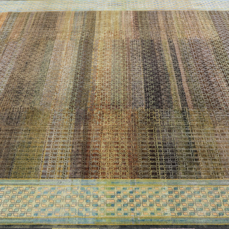 Brown Alchemy Traditional Silk Wool Blend Rug - 8'8" x 12'3"