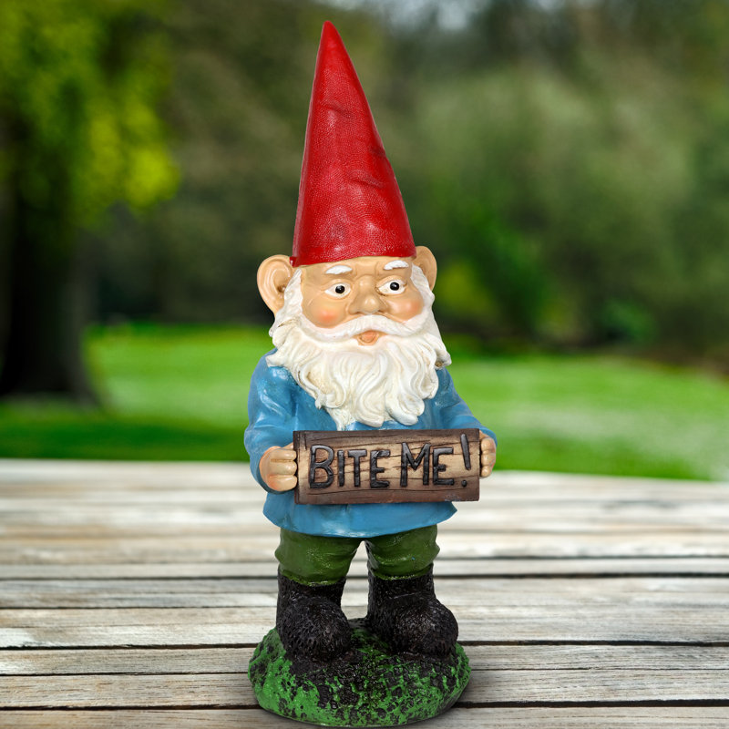 Exhart Bite Me Boris Gnome Statue, 13 Inch