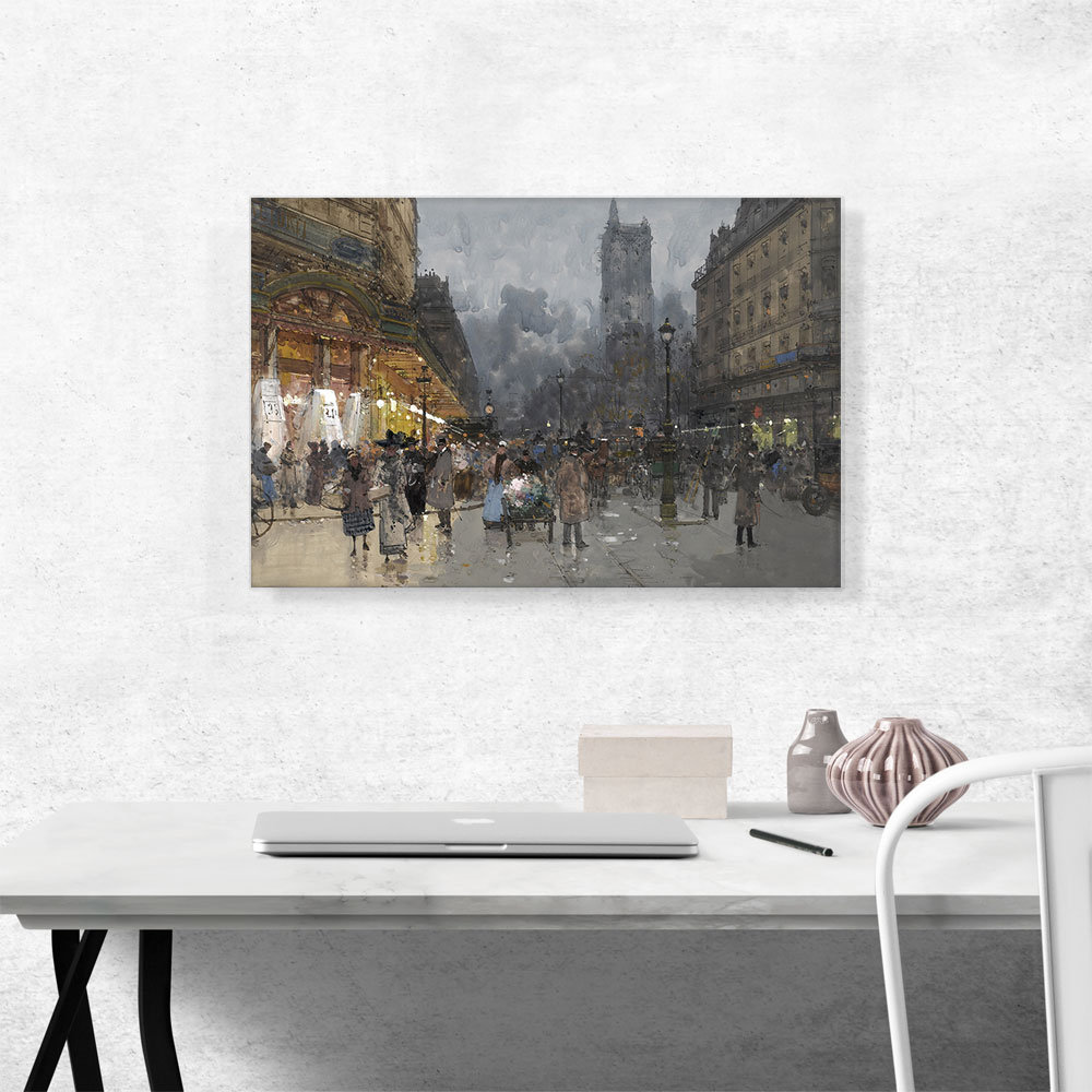 ARTCANVAS Rivoli Street With Saint Jacques Tower Paris Canvas Art Print ...