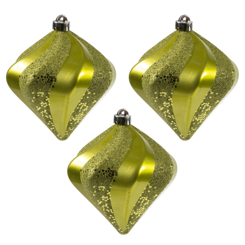 Ornement de Noël Swirl Diamond, Lime