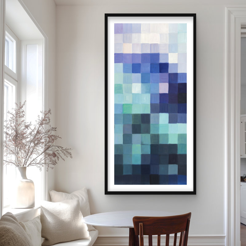 Pixelized Landscape - Modern Shapes, reproduction encadrée, H 48 po x l 24 po