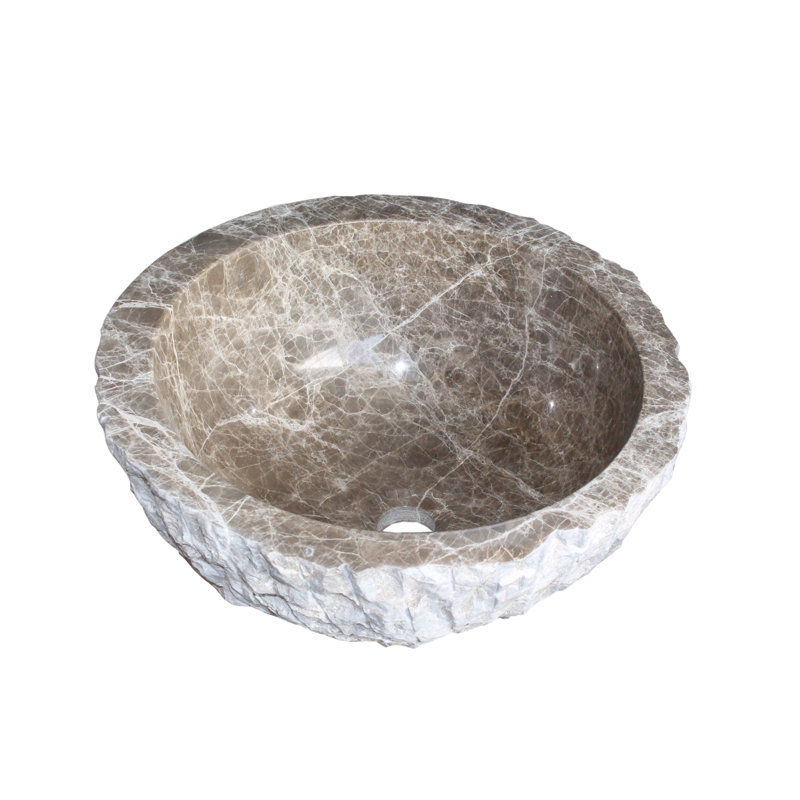 Lavabo de salle de bain circulaire en pierre à angle biseauté