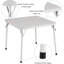 Table pliante en acier avec chaises rembourrées en cuir, coussins confortables, structure robuste, compact pour manger, étudier, jeux-2094531360-2094531362