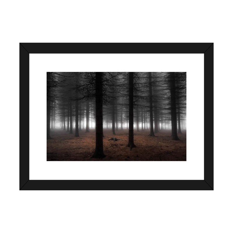 «Silence» par Dragisa Petrovic - impression d'art graphique, H 24 po x l 32 po x P 1 po, Papier encadré noir