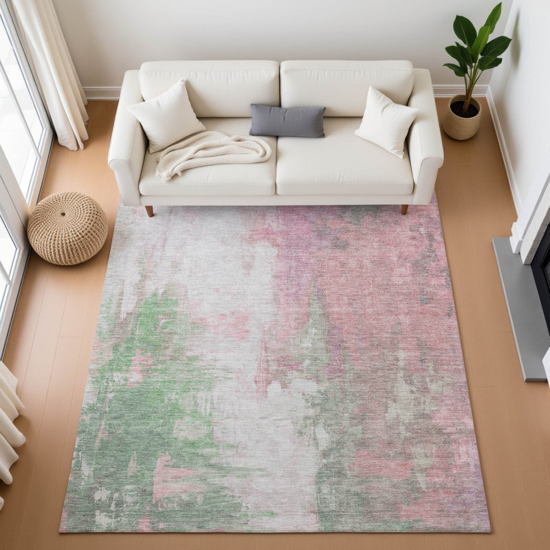 Tapis abstrait lavable à la machine Premium, Rectangle 9 pi x 12 pi