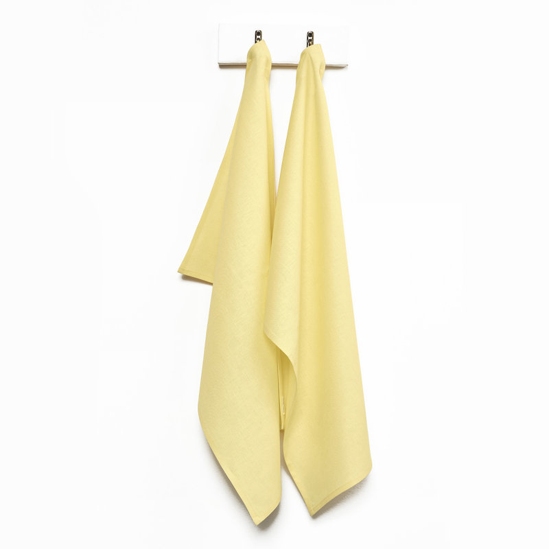Kitchen Linen - 100% Pure Linen Kitchen Towels, Yellow