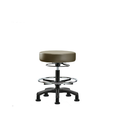 Adjustable Height Ergonomic Lab Stool with Footring Pedestal Base