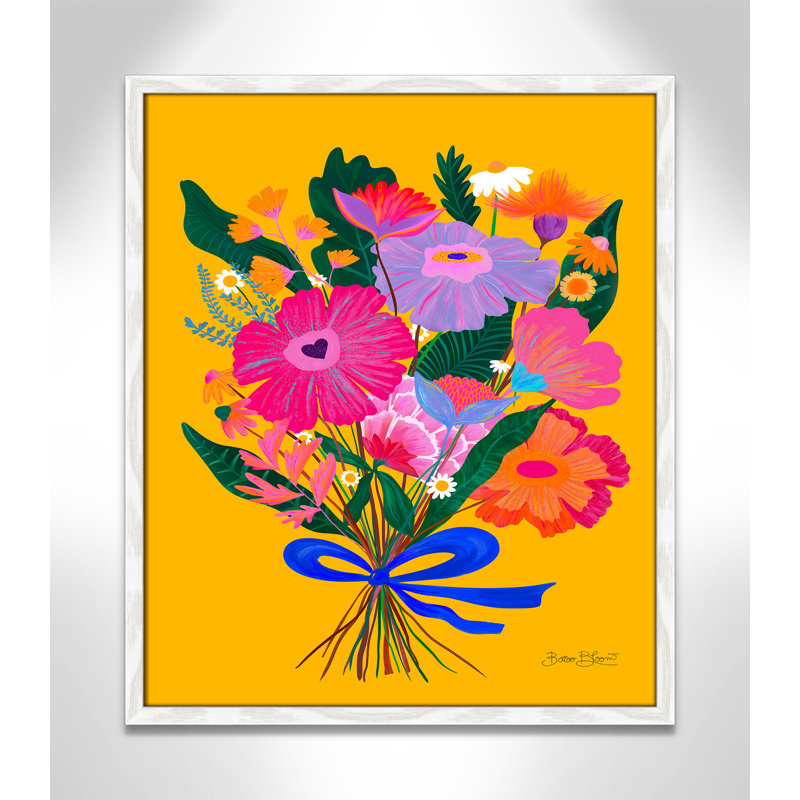 Imprimé éclectique de fleurs par Bloom, L 21,5 po x H 25,5 po, White Woodgrain, Impression encadrée
