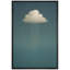 Nuage minimal sur fond bleu, décoration murale moderne, impression sur toile encadrée-796009208-796009213