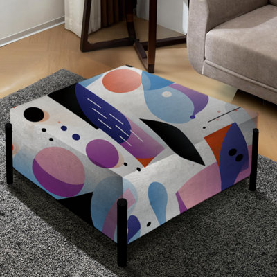 Dot et vagues mauves et roses avec motif géométrique et grand repose-pieds géométrique