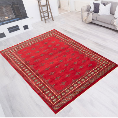 Tapis rouge 6 pi 5 po x 9 pi 1 po Finha Peshawar Bokhara