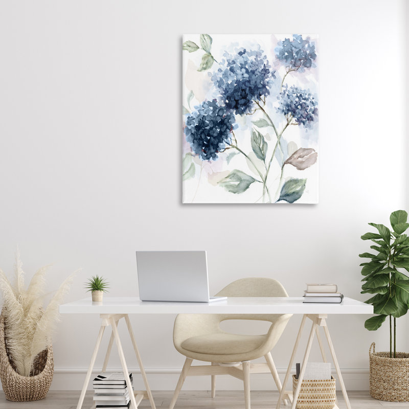 Toile douce hydrangée brise, design par Nan, H 40 po x l 30 po