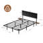 Metal Floating Bed Frame with Adjustable Height Upholstered Headboard, Built-in USB Charging & LED Lighting-437318176