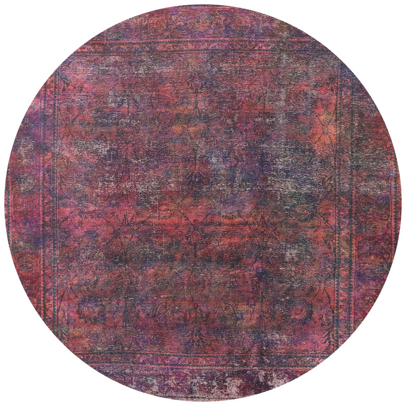 Tapis oriental rouge Roncy, Rond 4 pi