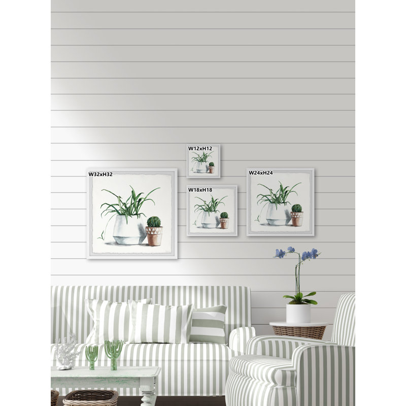 «Pots Green Plants», reproduction encadrée, H 24 po x l 24 po x P 1,5 po
