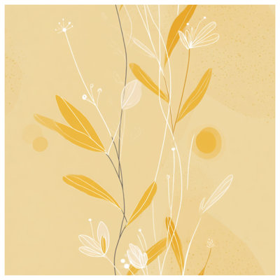 Yellow Botanical Illustration Quilted Bedspread All Sizes
