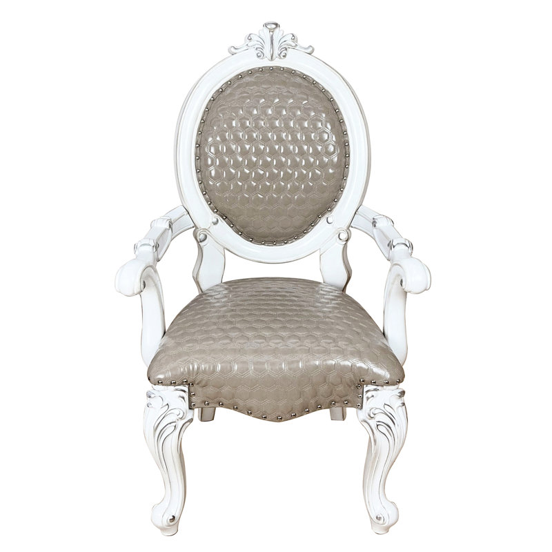 De 2 fauteuils taupe avec détails blanc os - 2 confortables et à la mode et une chaise sophistiquée pratique
