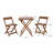 Prachi 26” Square 3-Piece Solid Acacia Wood Outdoor Bistro Set-649503214