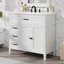 [Vidéo] Meuble-lavabo de 36 po avec lavabo, armoire de salle de bain avec tiroirs, cadre solide et panneau de fibres à densité moyenne, un paquet, blanc (même SKU: N759P207685K; autre couleur: N725P195410)