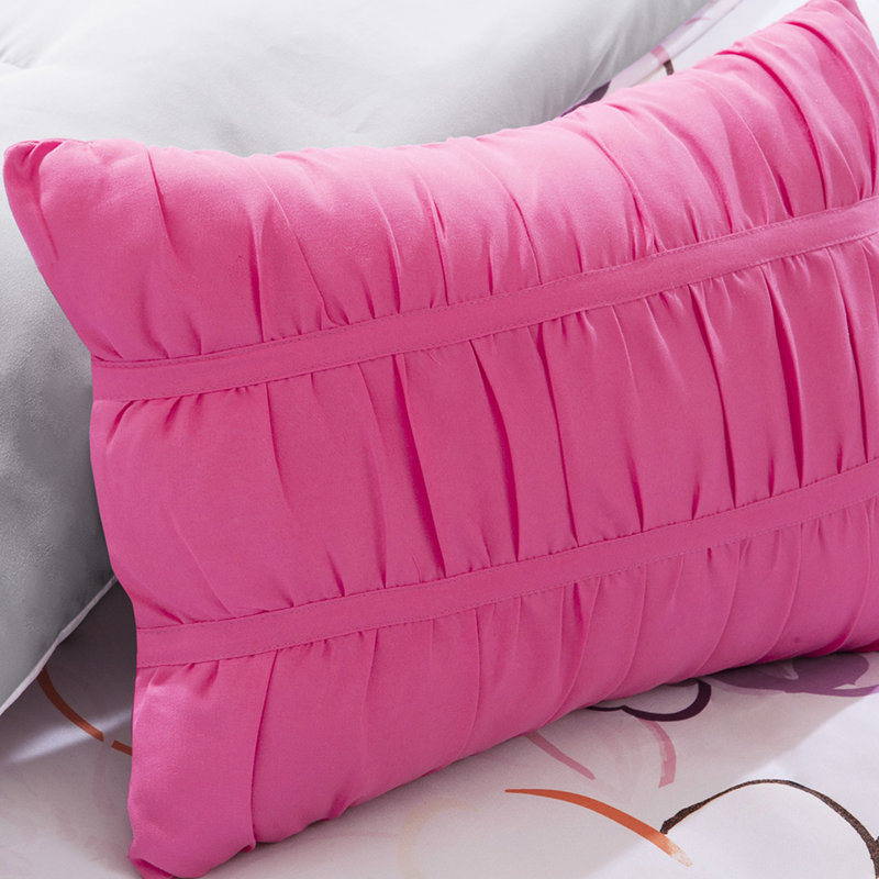 Édredon simple / simple TG, motif floral pour coussin de broderie rose pour chambre de rêve