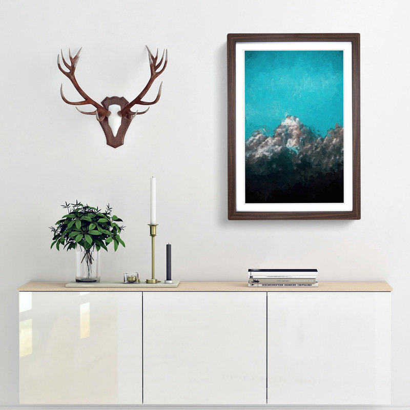 Mountain Peak in Wyoming in Abstract - Framed Print, 87cm H x 62cm W x 2cm D, Walnut Framed