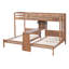 Lit superposé simple au-dessus de simple et simple avec bureau intégré et tablettes de rangement, lampe de lecture, 3 lits en 1, naturel-722559993