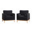 Fauteuil de style campagnard 35,5 po large avec ressorts ensachés, noir-14433974-14433975